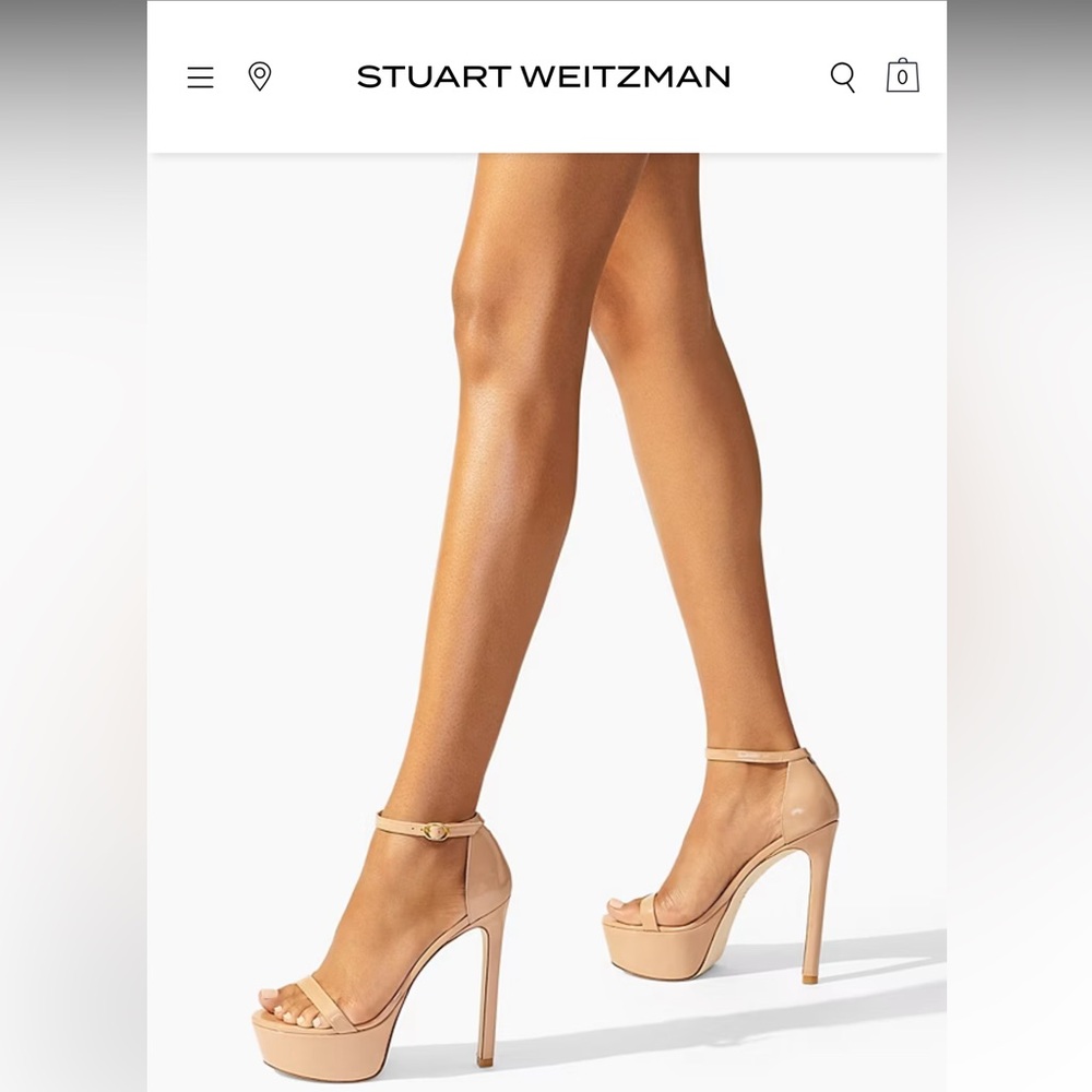 Stuart Weitzman Nudistcurve Hollywood Platform
Leather Sandal Adobe Nude